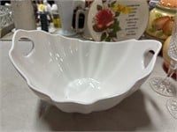 Large white glass bowl