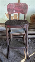 Vintage Steel Step Stool Chair