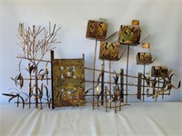 Vintage Curtis Jere style metal wall hanging