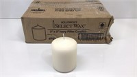 12pk Select Wax 3x3 Ivory Pillar Candles