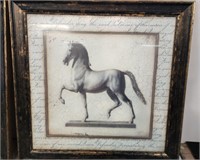 Set Of VTG Custom Ornately Framed Horse Prints Sig