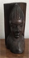 CARVED EBONY WOOD TRIBAL BUST