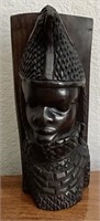 CARVED EBONY WOOD TRIBAL BUST