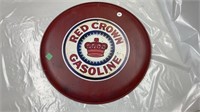 Reproduction Red Crown Gasoline Button Sign 16"