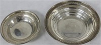 2 STERLING SILVER BOWLS, ONE WITH ENGRAVED