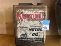 Antique Keynoil motor oil can, empty