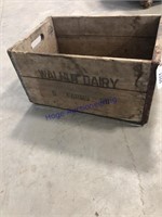 Walnut Dairy Farms wood milk crate
