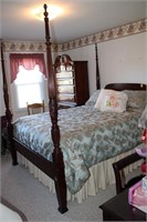 Queen Size Cherry  4 Poster Rice Bed