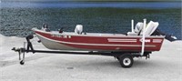 14' Lowe Fishing Boat w/ Trailer & 18 HP Evinrude