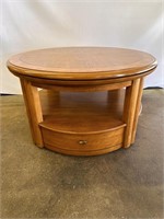 Two Tier Round Coffee Table with Rotating Top