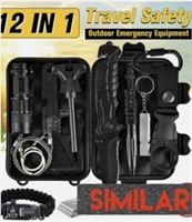 Survival Kit Includes Knife & Flashlight