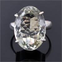 Green Amethyst Ring, 925 Silver, US 8, Gemstone we