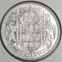 1951 Canada Silver 50 Cents