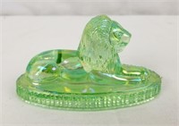 Summit Art Emerald Glass Lion Figure, 5" Length