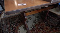 TRESTLE BASE DINING TABLE W/ LEAVES MEASURES 96"