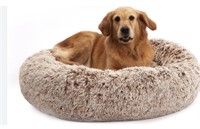 Bedfolks Calming Donut Dog Bed, 36 Inches Round