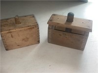 2 wooden box Butter molds
