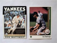 Don Mattingly 2 Cards 1986 Topps 1989 UD