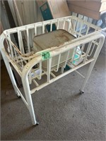 Childs Crib, steel frame, and bread box