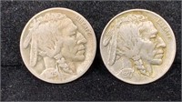 1925-D, 1927 - (2) Buffalo Nickels