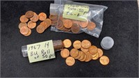 UNC Lincoln Cents: (1) Roll 1960 Small Date, (1)