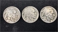 1925-D&S, 1926-D - (3) Buffalo Nickels