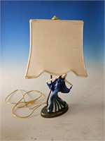 lamp with woman in blue dress