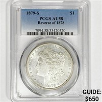 1879-S Rev 78 Morgan Silver Dollar PCGS AU58