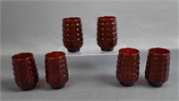 6 Anchor Hocking Ruby Red Bubble Tumblers