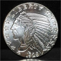 1/4 Oz .999 Silver 1929 Indian Head Round BU