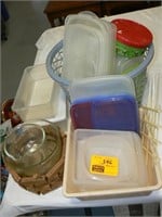 LARGE GROUP PLASTIC CONTAINERS, 2 MIXMASTER BOWLS