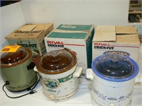 3 RIVAL CROCK POTS