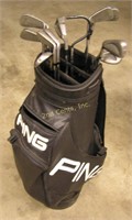 Ping Golf Bag W/Set Of Left Hand Irons