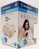 Westinghouse Warming Throw Blanket 50" x 60", Tan