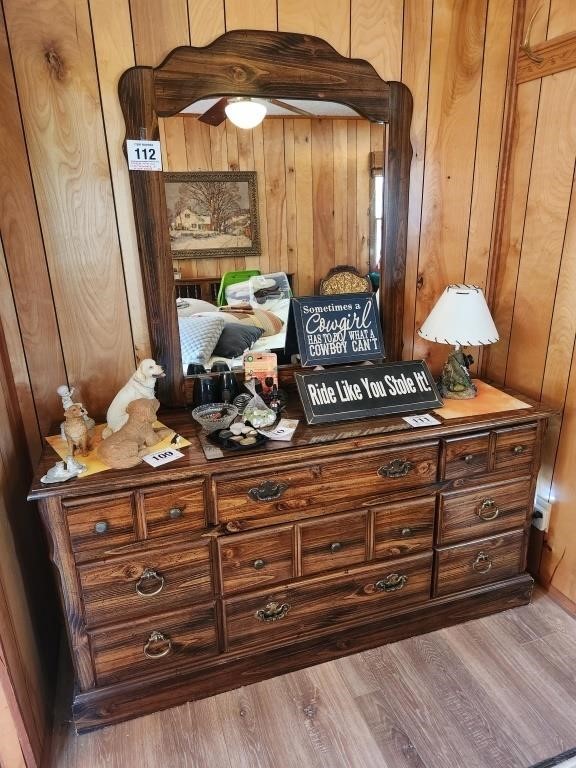 Dressers (2) & nightstand. Dresser w/ mirror is...