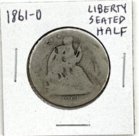 1861-O Seated Liberty Half Dollar