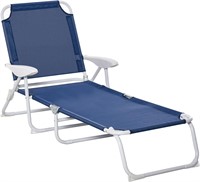 Outsunny Folding Chaise Lounge, Blue