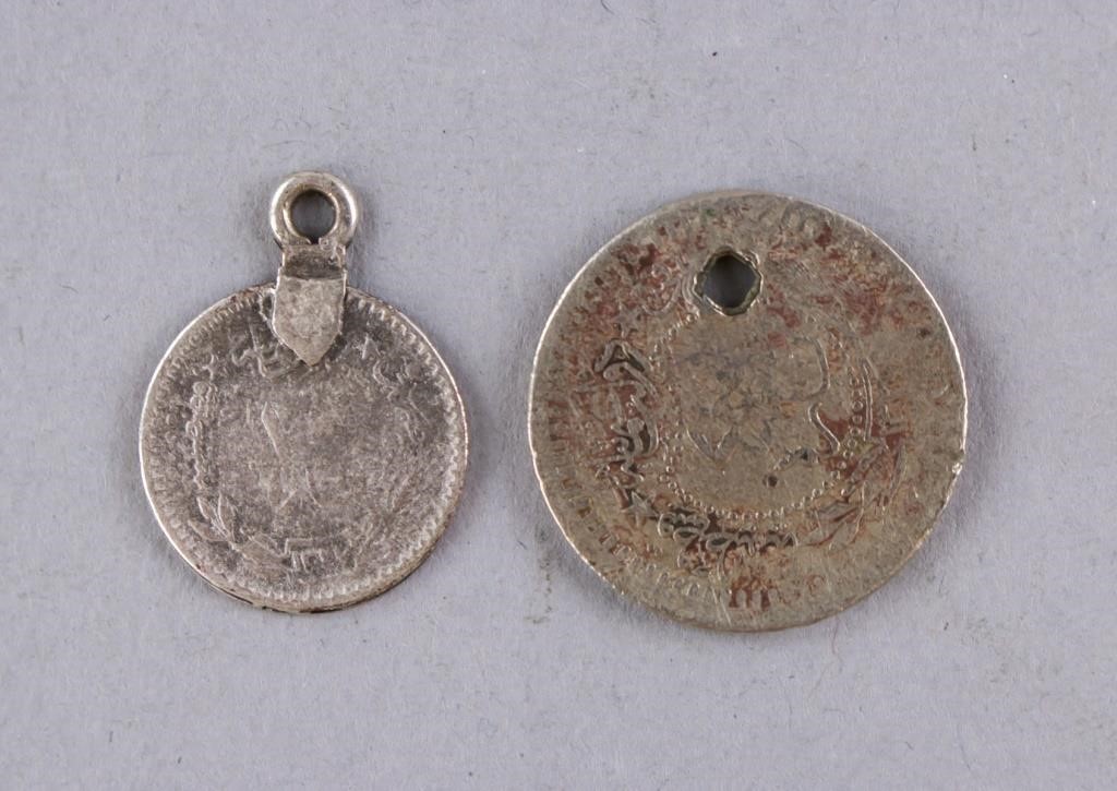 Ottoman Empire 10 & 40 Para Coin Pendants