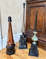 Three Metal Decorative Finials