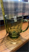 Vintage green glass pitcher