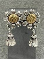 Rare Bergdorf Goodman Silver & Gold Tone Earrings