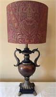 Ornate Urn Style Resin Table Lamp w/ Shade