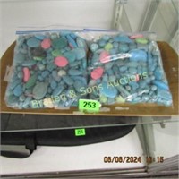 GROUP OF 2 BAGS OF TURQUOISE STONES ETC