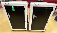 2 Heavy Duty Rolling Charging Carts & Chrome Books