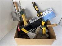 Lot of dry wall tools, adhesive spreaders, misc