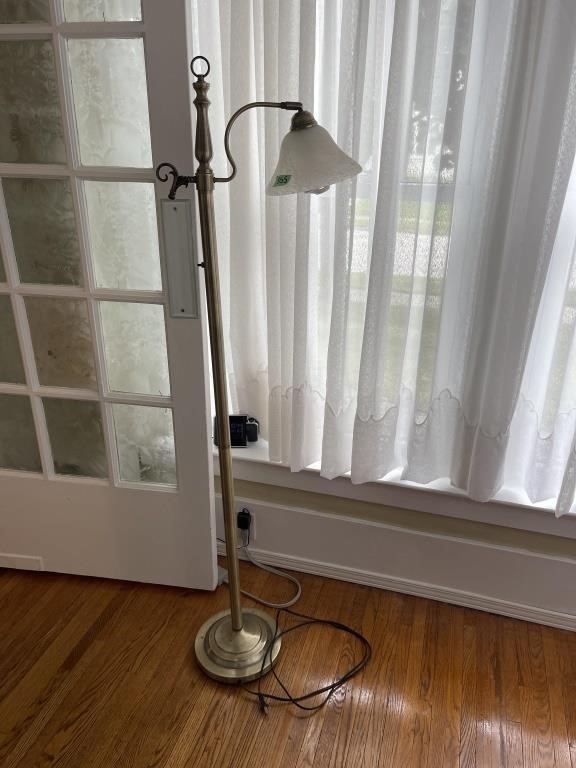Floor lamp 61" t with glass shade