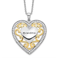 Sterling Silver Grandma Love Heart Necklace