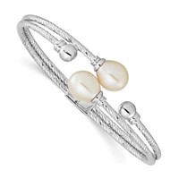 Sterling Silver- Fresh Water Pearl Bangle