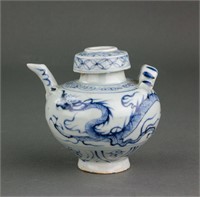 Chinese Blue and White Porcelain Dragon Water Pot