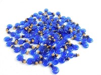 100 Flat Blue Glass Vials with Corks-18x9x28mm